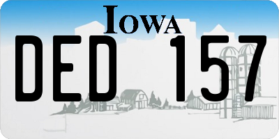 IA license plate DED157