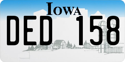 IA license plate DED158