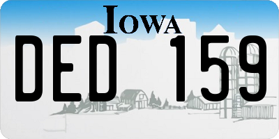 IA license plate DED159