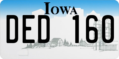 IA license plate DED160
