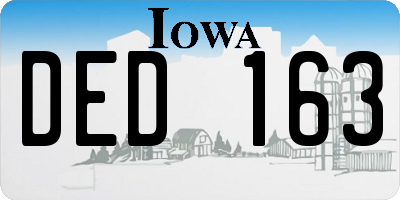 IA license plate DED163