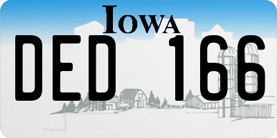 IA license plate DED166