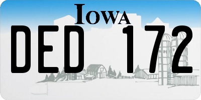 IA license plate DED172