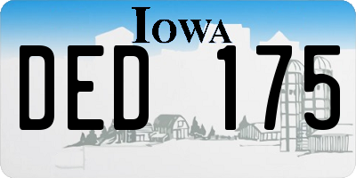IA license plate DED175