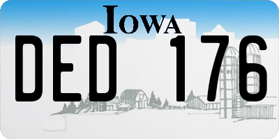 IA license plate DED176