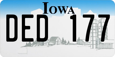 IA license plate DED177