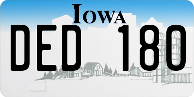 IA license plate DED180