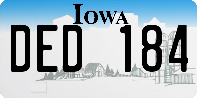IA license plate DED184