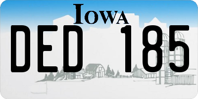 IA license plate DED185