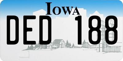 IA license plate DED188