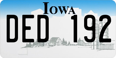IA license plate DED192
