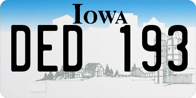 IA license plate DED193