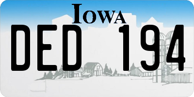 IA license plate DED194