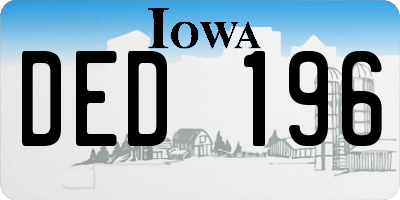 IA license plate DED196