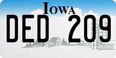 IA license plate DED209