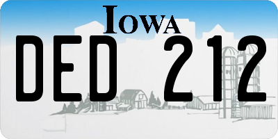 IA license plate DED212
