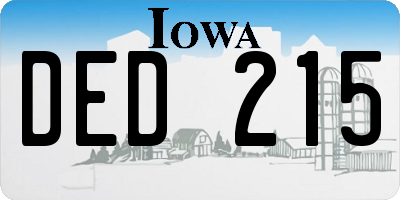 IA license plate DED215
