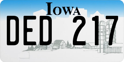 IA license plate DED217