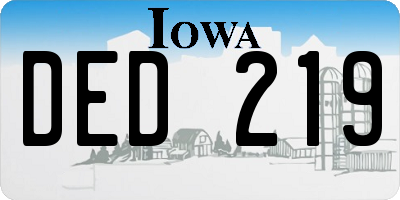 IA license plate DED219