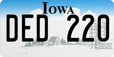 IA license plate DED220