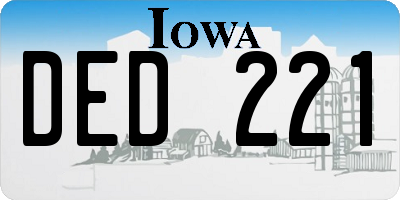 IA license plate DED221