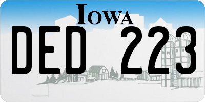 IA license plate DED223