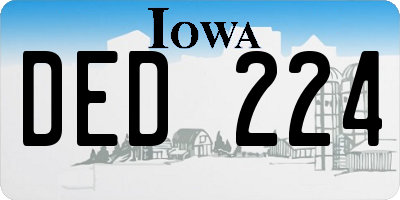 IA license plate DED224