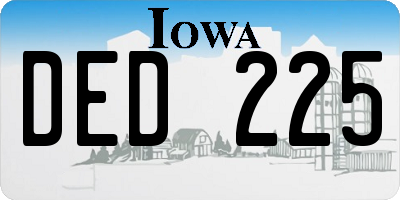 IA license plate DED225