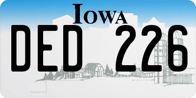 IA license plate DED226