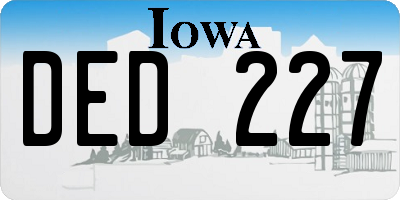 IA license plate DED227
