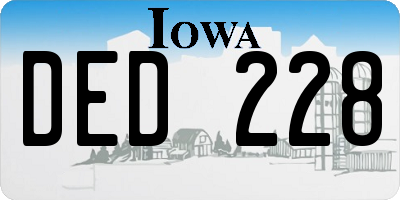 IA license plate DED228