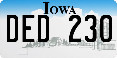 IA license plate DED230