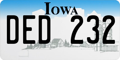 IA license plate DED232