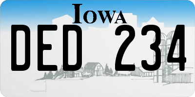IA license plate DED234