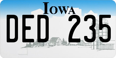 IA license plate DED235