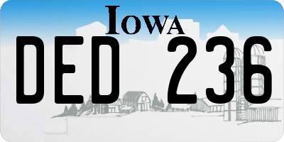 IA license plate DED236
