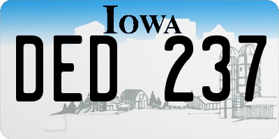 IA license plate DED237