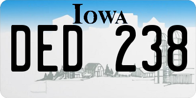 IA license plate DED238