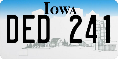 IA license plate DED241