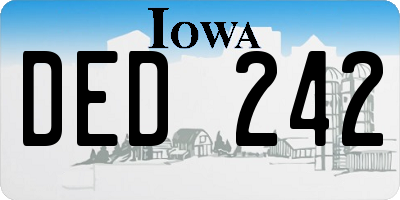 IA license plate DED242