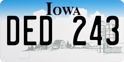 IA license plate DED243