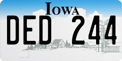 IA license plate DED244