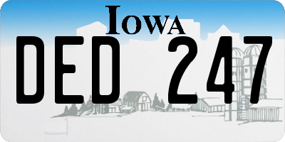 IA license plate DED247