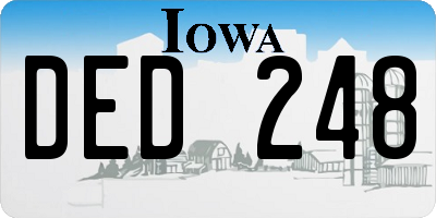 IA license plate DED248