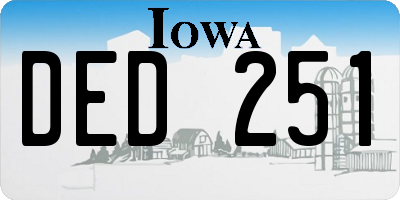 IA license plate DED251