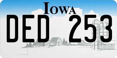 IA license plate DED253
