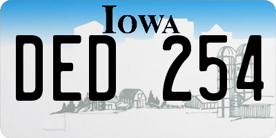 IA license plate DED254