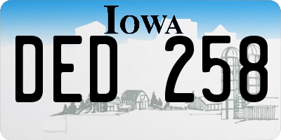 IA license plate DED258