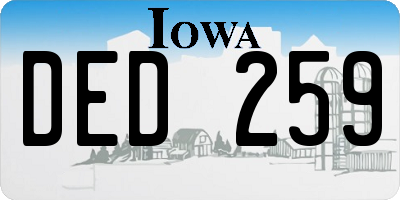 IA license plate DED259