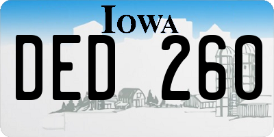 IA license plate DED260